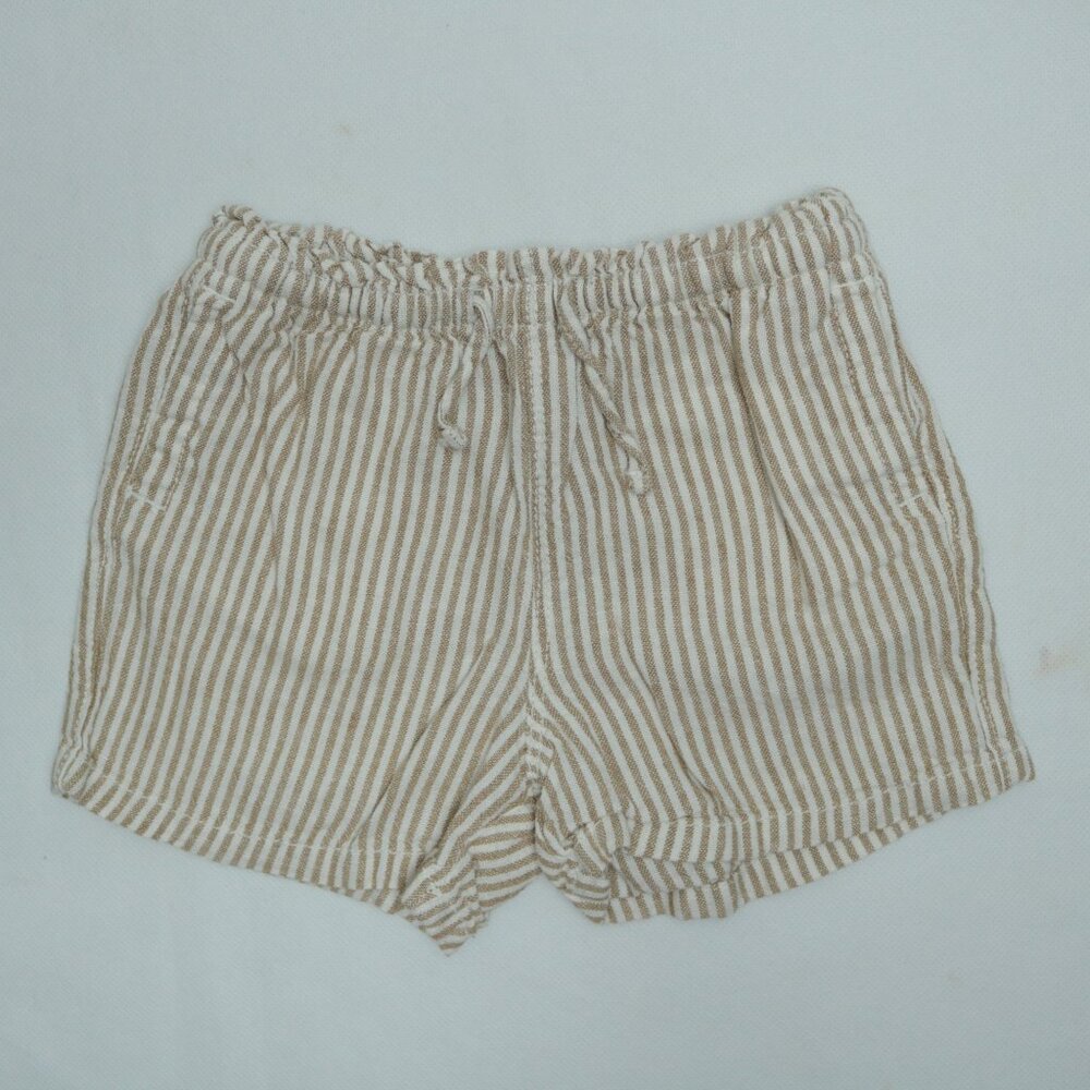 Old Navy Toddler Girls Olive Striped Linen Shorts Set Size 3T - Picture 4 of 7